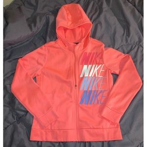 Girl's Nike Dri-Fit Therma Full Zip Hoodie Sweater Size L. Fits A Woman’s Small